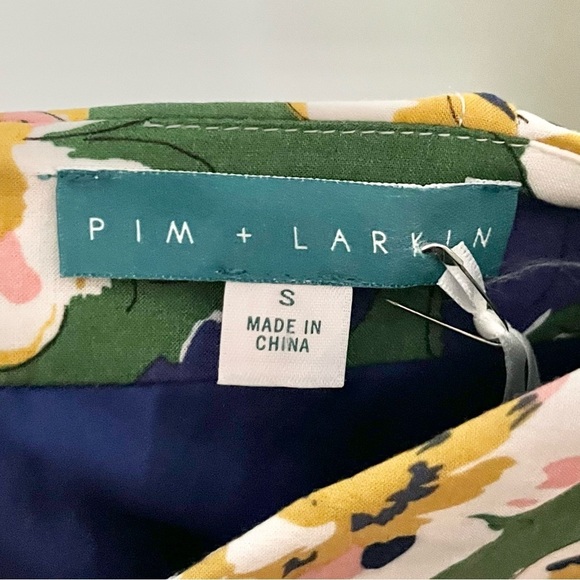 NWT Pim‎ + Larkin Women’s Strapless Floral Mini Dress Green Yellow Size Small - Picture 6 of 11